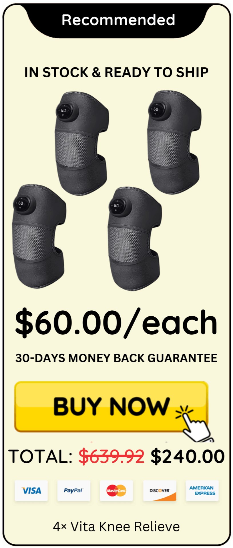 Vita Knee Relieve offer package price 